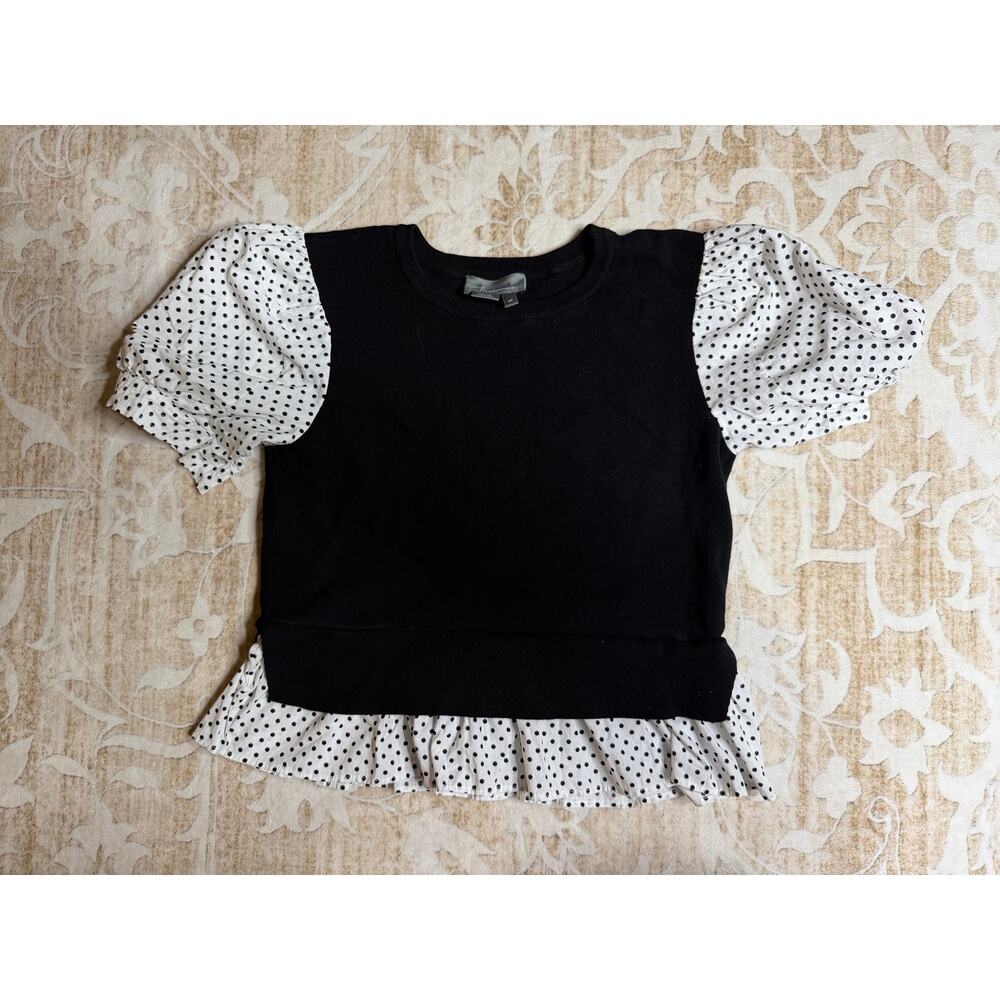 Anthropologie Black Polka Dot Sweater